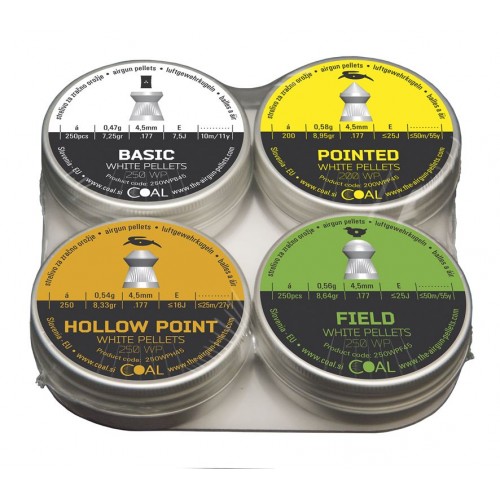 ΣΚΑΓΙΑ ΑΕΡΟΒΟΛΟΥ COAL BASIC-POINTED-HOLLOW POINT-FIELD 4,5mm 4x250τμχ